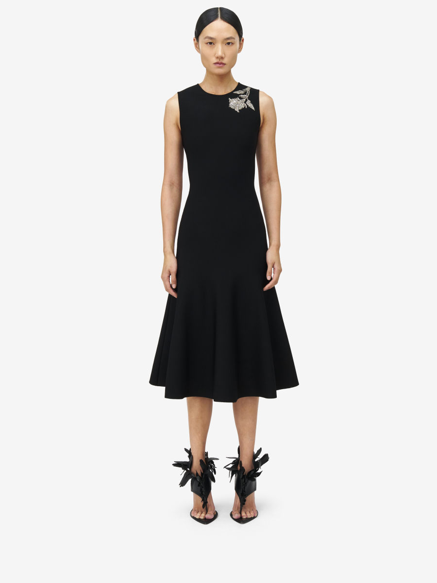 ALEXANDER MCQUEEN - Banshee Embroidery Knitted Dress - Item 829732Q1BDP1011
